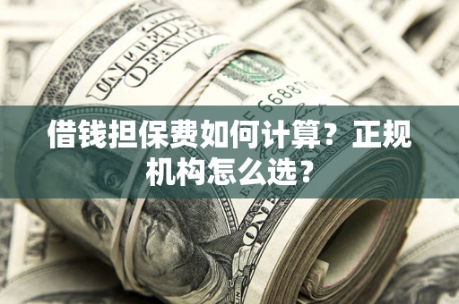 济南借钱担保费如何计算？正规机构怎么选？