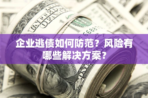济南企业逃债如何防范？风险有哪些解决方案？