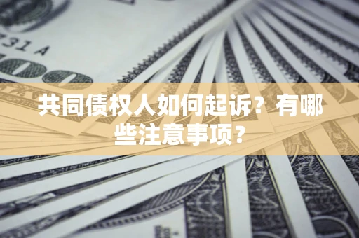 济南共同债权人如何起诉？有哪些注意事项？